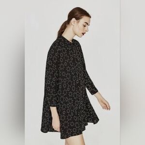BLACK ZARA SHIRT DRESS WITH STARS SIZE MEDIUM